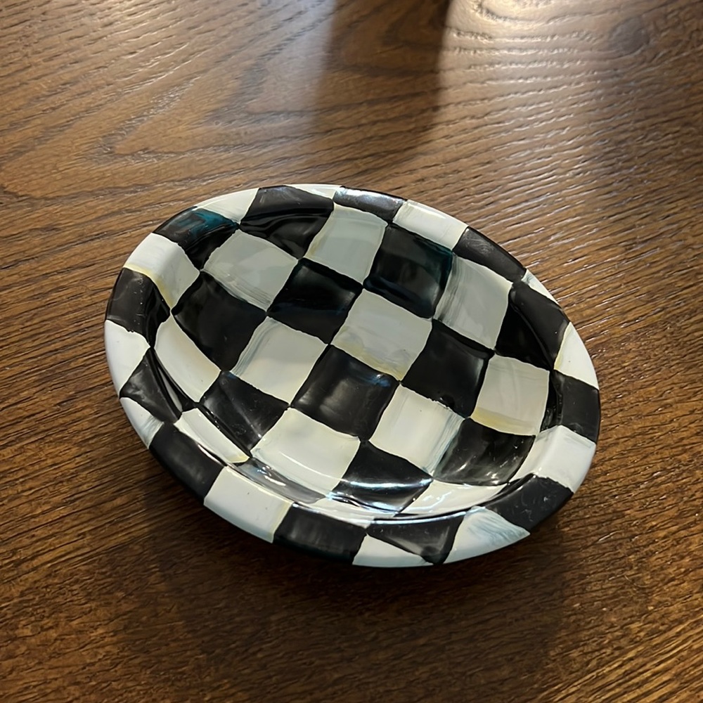 Mackenzie-Childs Courtly Check Enamel Soap Dish